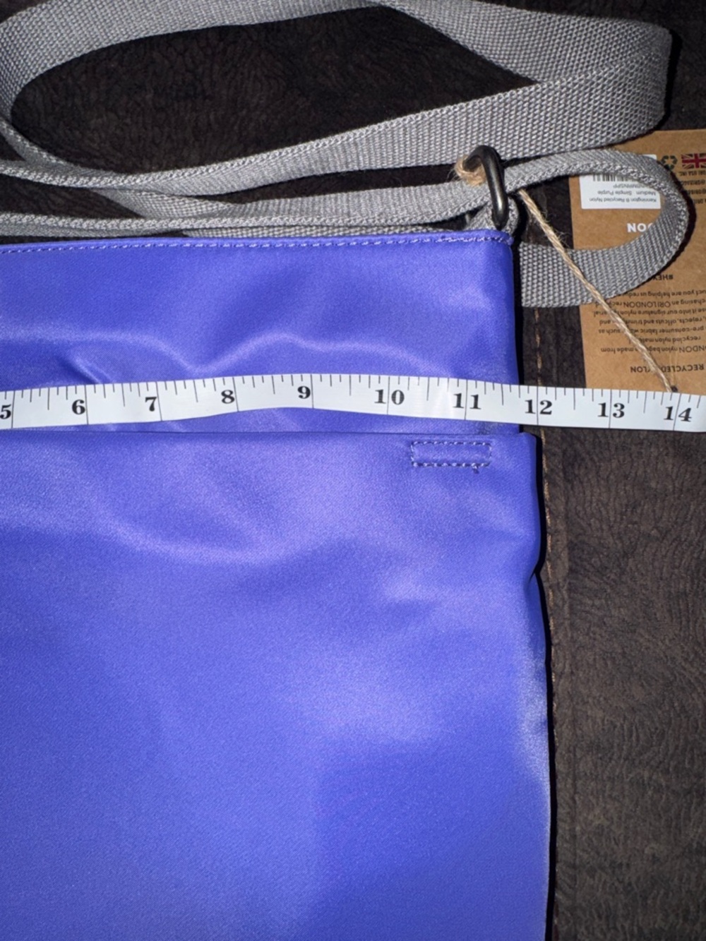 ORI LONDON Kensington B Recycled Nylon Crossbody in Simple Purple NWT - Picture 7 of 11